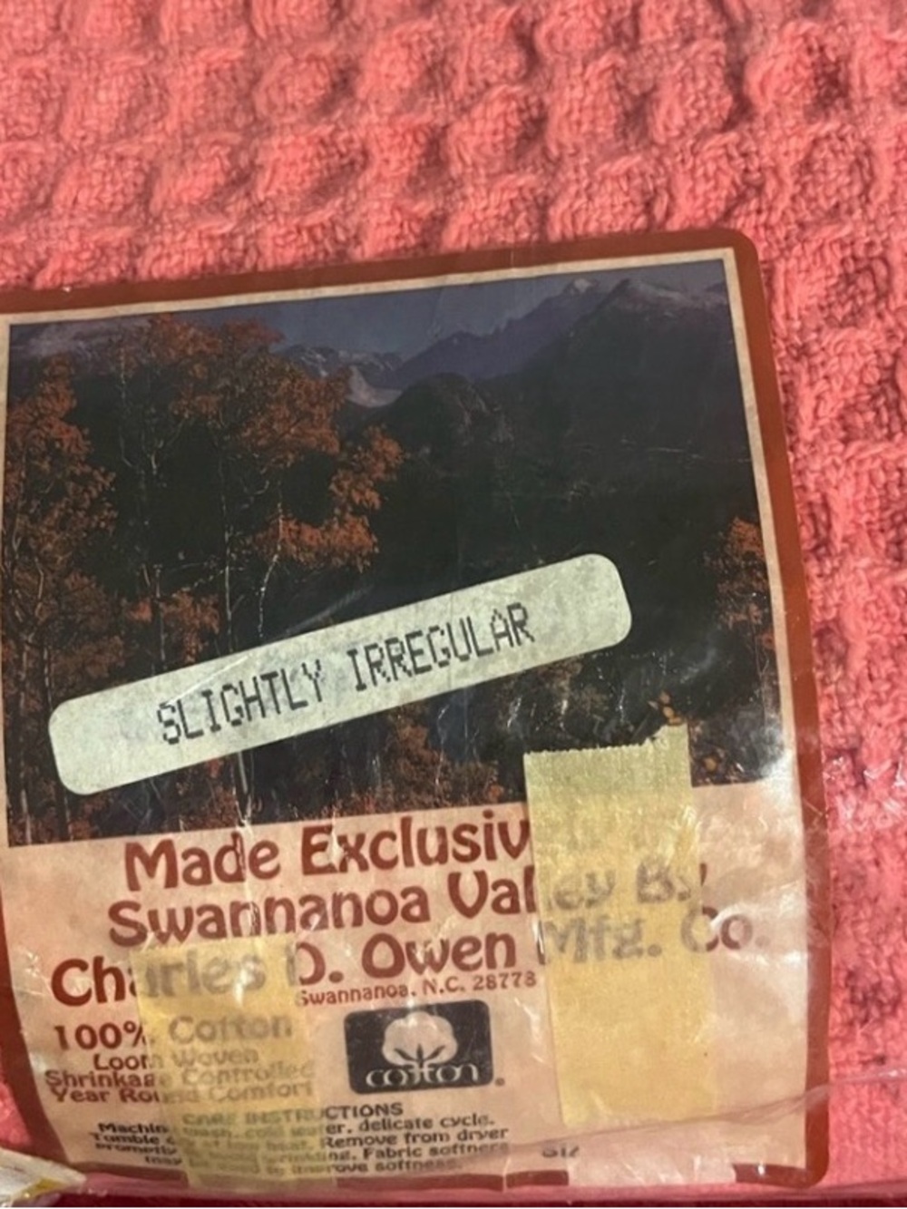 Unicorn Rare! 🌸 Vintage New Old Time Pottery 100% Cotton Loom-Woven Throw, Pink - Picture 5 of 7